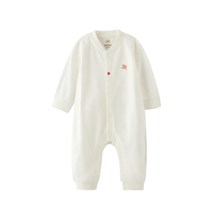 米乐熊婴儿衣服2025秋装新款全开哈衣爬服宝宝春秋款内衣连体衣