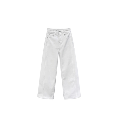 高个子超长高腰显瘦弯刀牛仔裤夏