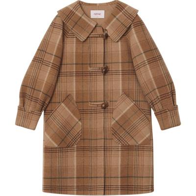 【商场同款】美拉德绵羊毛毛呢外套女kbne2023秋冬学院风减龄大衣