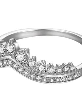 莫桑石皇冠双排心形轻奢戒指