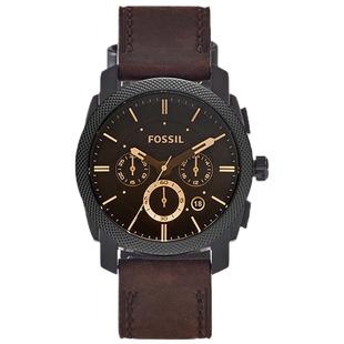 FOSSIL手表皮带商务休闲三眼计时日历石英表防水FS4656FS4682男表