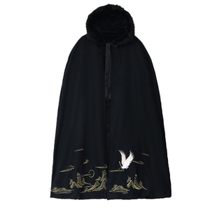 原创汉服男装侠客风帅气大氅披袄裘衣古风斗篷加绒保暖长款