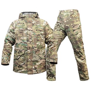 冬季迷彩棉服套装男俄罗斯防寒服军冬大衣棉袄热反射棉衣冲锋衣女