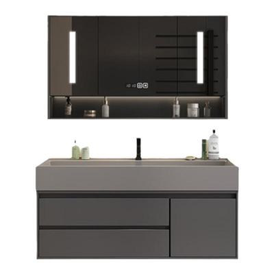 纳米岩石一体浴室柜洗脸盆柜组合洗手池卫生间洗漱台面智能镜套装