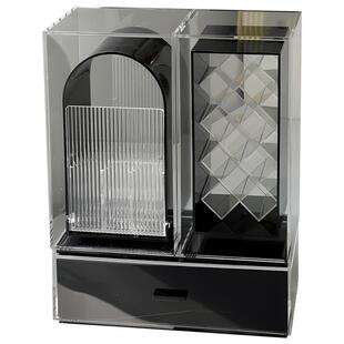 京极尼亚克力化妆品盒子抽屉收纳盒桌面梳妆台口红刷筒护肤置物架