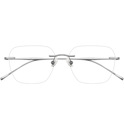 斯文无边框近视眼镜架商务男款