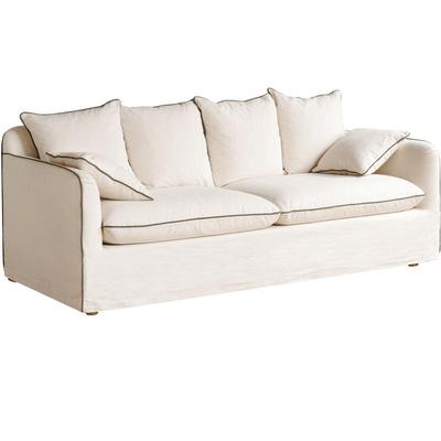 源氏木语客厅白色奶油风布艺沙发