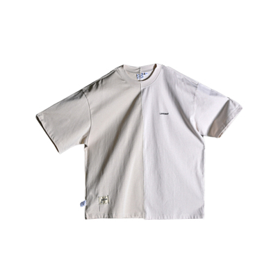 LAPIVIMA 25SS Remake胶囊系列 手工拼接不对称背后印花短袖T恤夏