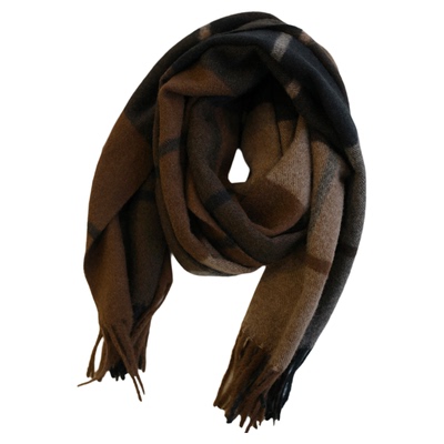 PKH.HK特 贯穿冬季 种草人手一条经典百搭老钱风格纹流苏羊毛围巾