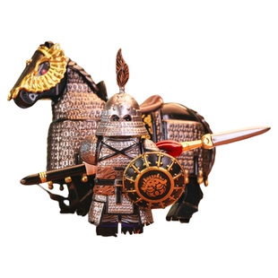 中古金国重装铁浮屠骑兵士兵战马中世纪盔甲武士积木人仔拼装玩具