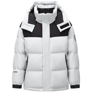 坦博尔正品冬季奥莱羽绒服男面包服可脱卸帽拼接潮流加厚运动外套