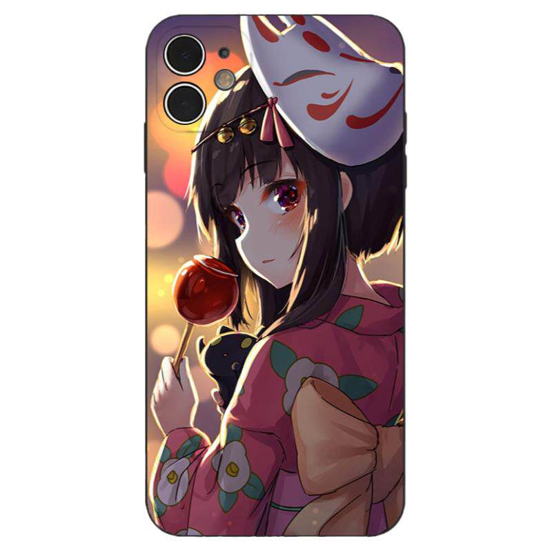日系和风动漫可爱少女适用iPhone16苹果11/12/13全包XS磨砂15ProMax手机壳14华为OPPO小米VIVO安卓保护壳