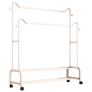 衣帽架落地卧室家用挂衣架室内加粗阳台晾衣架可移动置物架衣杆架