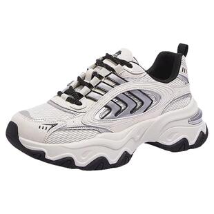 骆驼女鞋2026春季新款户外运动鞋女款厚底老爹鞋复古显高休闲鞋子