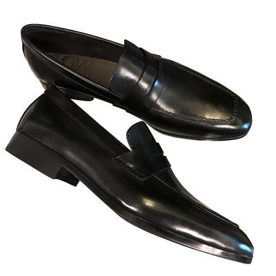 厚底英伦休闲一脚蹬乐福鞋真皮