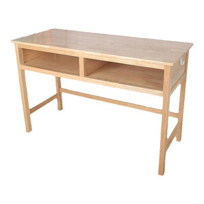 纯实木双人写字台职工宿舍桌学生课桌椅家用学校免安装书桌办公桌