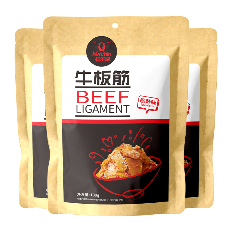 科尔沁烧烤味牛板筋100g*3袋 内蒙古特产休闲零食小吃即食牛板筋