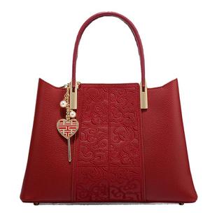 红色婚包女妈妈包大气高级感2025新款喜婆婆婚宴包手提斜挎结婚包