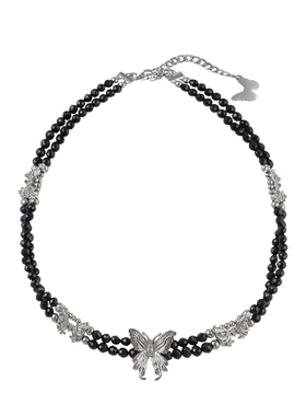 【黑信使】原创黑尖晶蝴蝶项链
