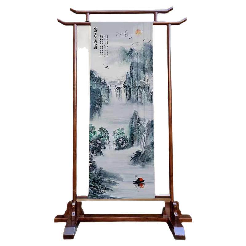 海报展示架画展落地架结婚迎宾架会展挂画展架博物馆隔断中式挂架
