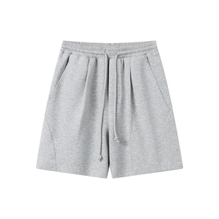 WHIMNOTION 26SS「弧形骨位打褶」莱赛尔空气层五分运动短裤卫裤