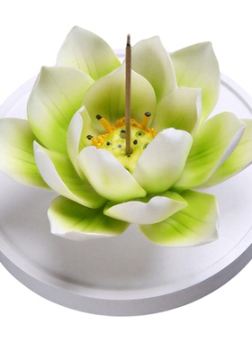 中式陶瓷莲花禅意香座装饰品香器
