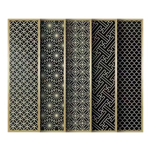 不锈钢屏风隔断轻奢背景墙铝雕祥云镂空花格栅玄关餐厅酒店定制