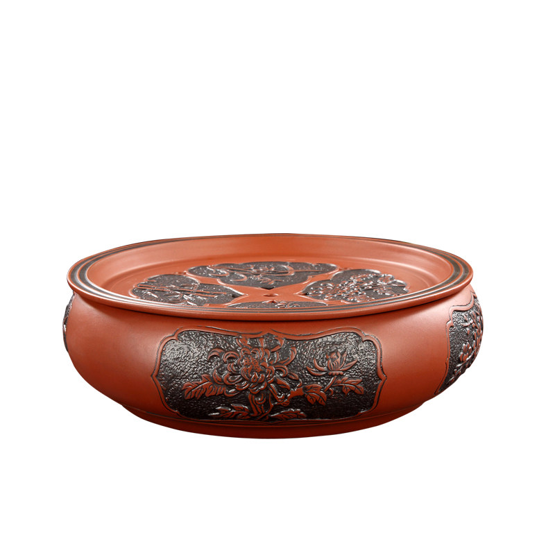 陶瓷紫砂圆形小号功夫茶盘