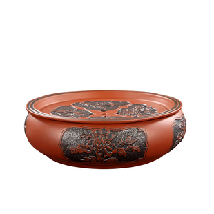 功夫茶盘茶海茶台紫砂大茶盘陶瓷茶具简约家用圆形茶托盘储水小号