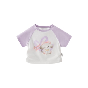 [7A抗菌]女童套装3小童长裤两件套儿童夏季薄款t恤5宝宝短袖衣服