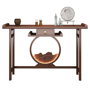 玄关窄条桌入户门置物架新中式条案中式装饰桌子客厅端景台展示台