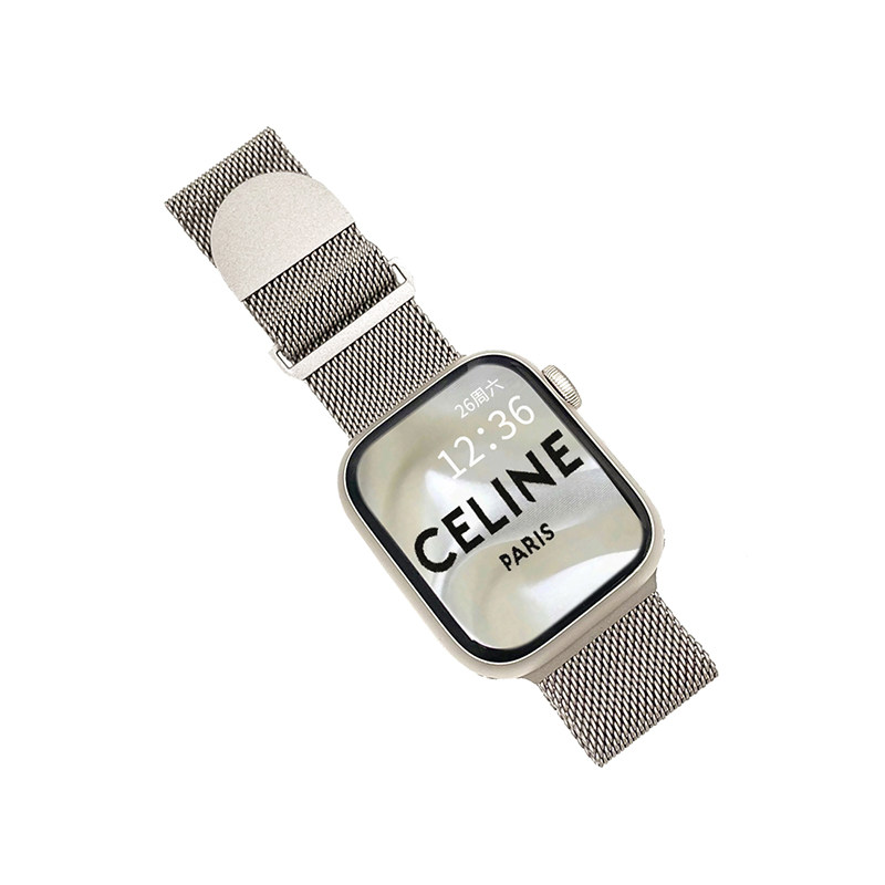 适用applewatch金属表带磁吸双节