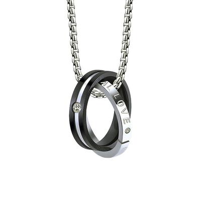 王一博同款双环项链男潮牌毛衣链