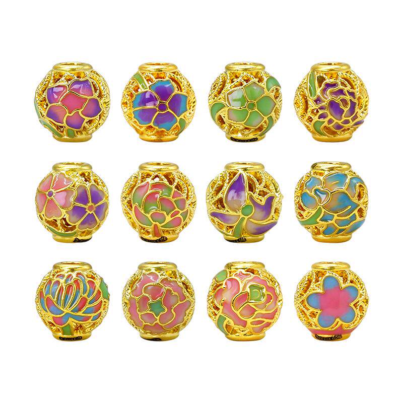 十二花神黄金珐琅转运珠女足金