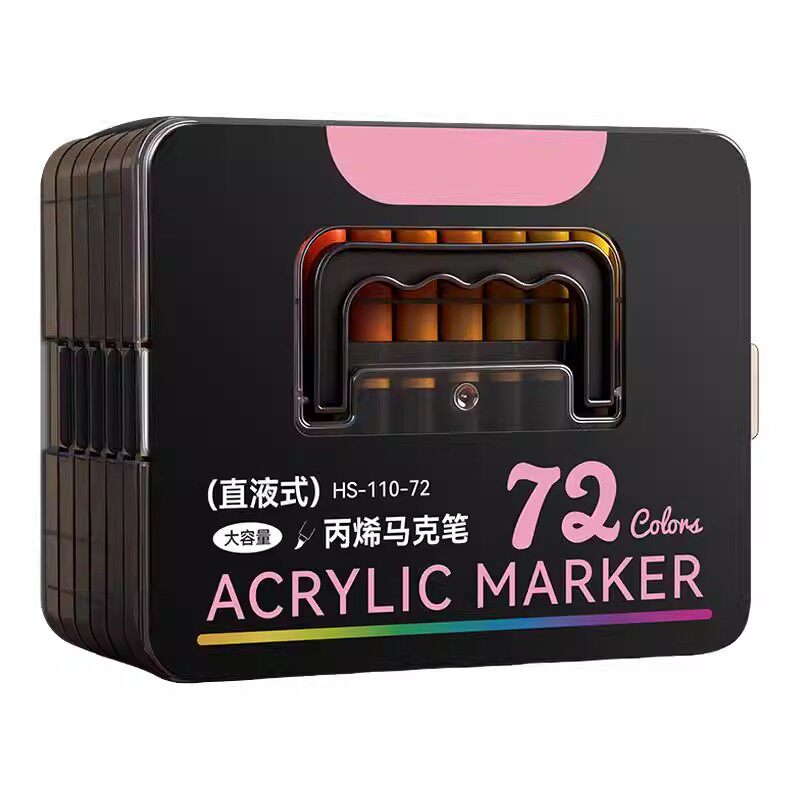 直液式丙烯马克笔软头双头