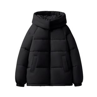 真维斯黑色棉服棉袄女款2026新款冬季连帽巨好看的冬装外套保暖W