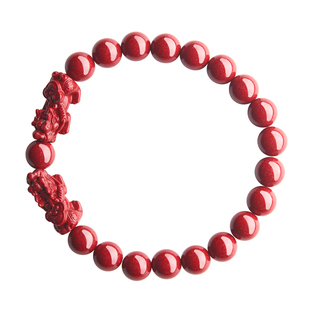 朱砂官方旗舰店本命年原矿朱砂手串女款紫金砂貔貅转运珠手链男