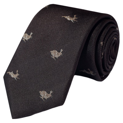 GIEVES CHARLES男士设计感萌兔趣味刺绣真丝手打领带商务休闲礼盒