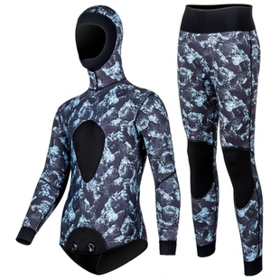 3mm5mm渔猎服成人潜水服男分体长袖保暖冲浪防寒浮潜自由潜冲浪衣