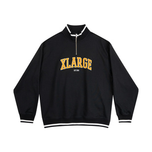 XLARGE男士重磅半拉链卫衣2025年新款秋冬款宽松百搭运动立领外套