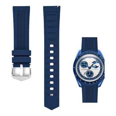 适配swtach欧米茄联名表带软硅胶斯沃琪蓝月史努比行星北极光火山