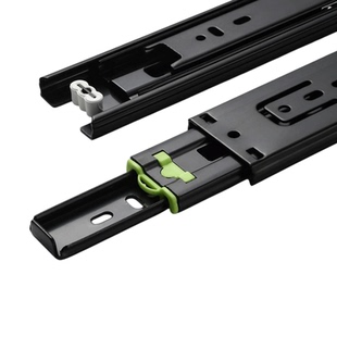 抽屉滑道轨道通用三节加厚反弹滑轨一副不锈钢床头柜阻尼缓冲导轨