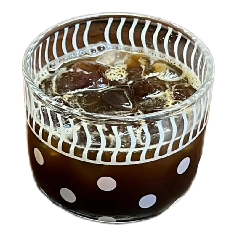 ins风可爱点点印花耐热玻璃杯日式咖啡杯手绘插图简约杯