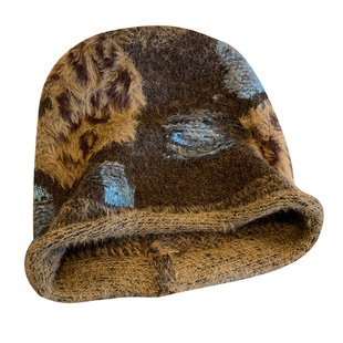 美拉德咖色复古毛绒堆堆帽子女秋冬保暖针织冷帽大头围毛线包头帽