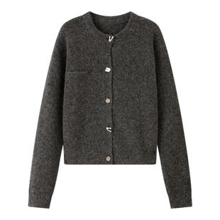 RUISHI芮时“柔光间奏”羊驼羊毛云朵感学院风针织开衫女上衣秋