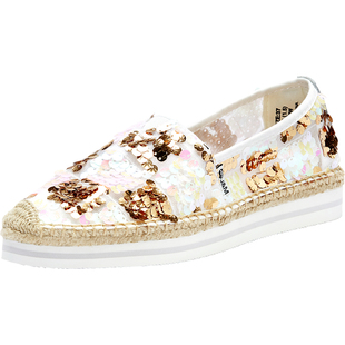 jm快乐玛丽女鞋松糕底亮片镂空蕾丝懒人鞋子51298W 51295W 51297W