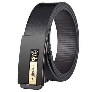 保罗新款高档男士皮带真皮纯牛皮自动扣商务休闲青中年潮腰带裤带
