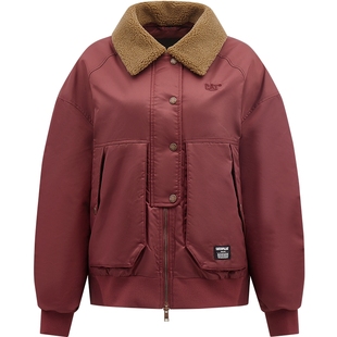 CAT卡特25冬季女士新品新年红防泼水羊羔绒翻领羽绒服商场同款