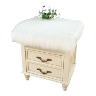 北欧长毛绒床头柜桌布电视柜鞋柜防尘盖布书桌垫茶几台布展台垫子