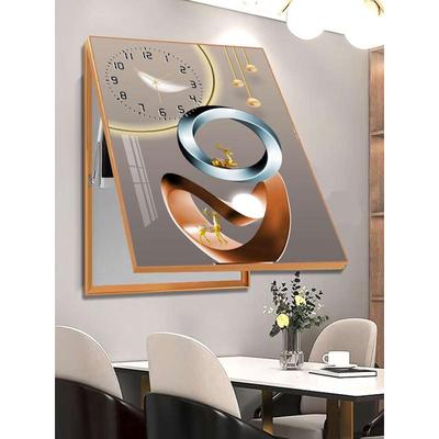 电表箱装饰画竖款新款带钟表时钟万年历配电箱挂画遮挡电闸箱开关